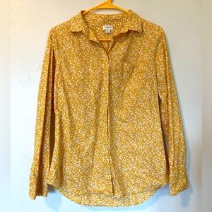COPY - J crew gold floral button down blouse